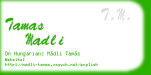 tamas madli business card